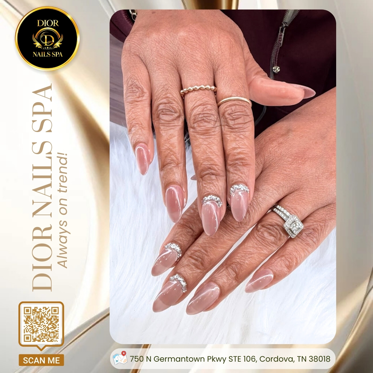 Dior Nails Spa | X-mas nail design 